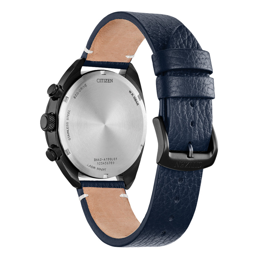 Citizen Eco-Drive Sport Casual Blue Dial Leather Strap Watch