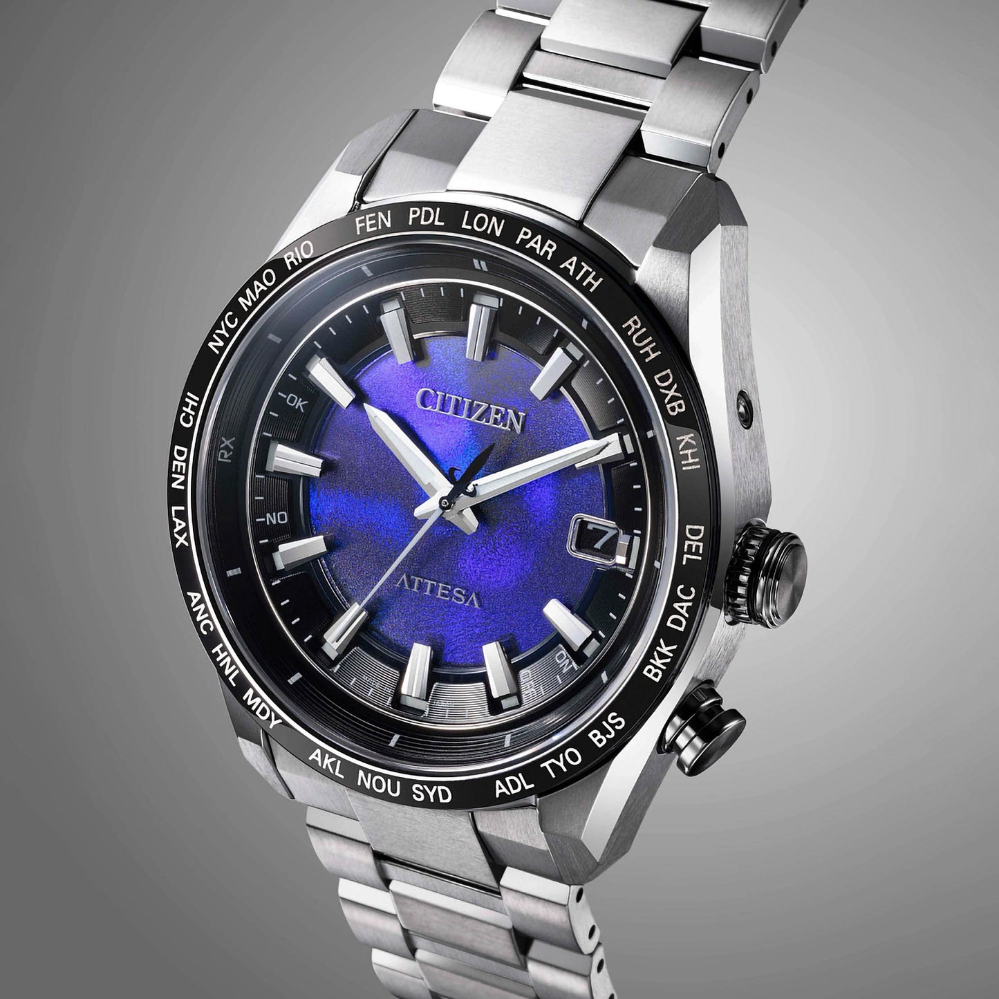 Citizen Eco-Drive Attesa Blue Dial Super Titanium Watch | CB0288-65L