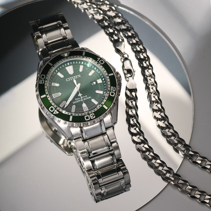 Green Dial Watch Citizen Eco-Drive Promaster Dive Watch