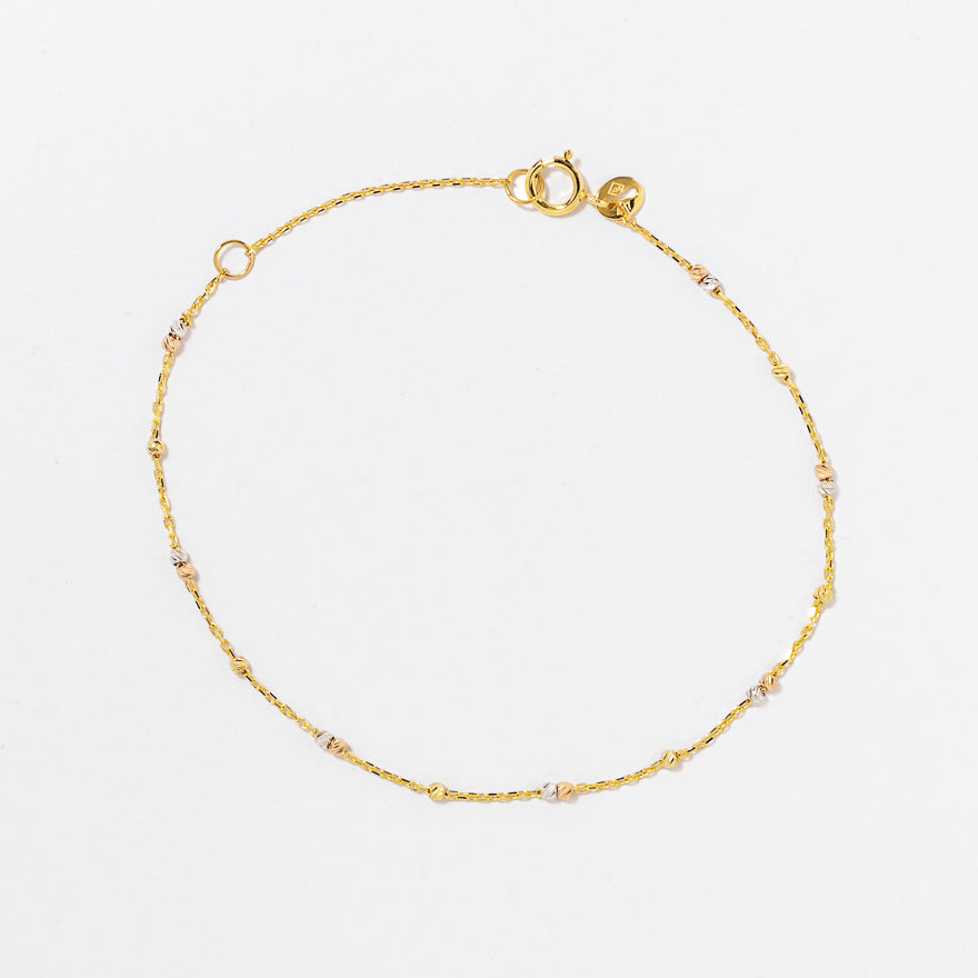 Diamond Cut Ball Bracelet in 10K Yellow Gold