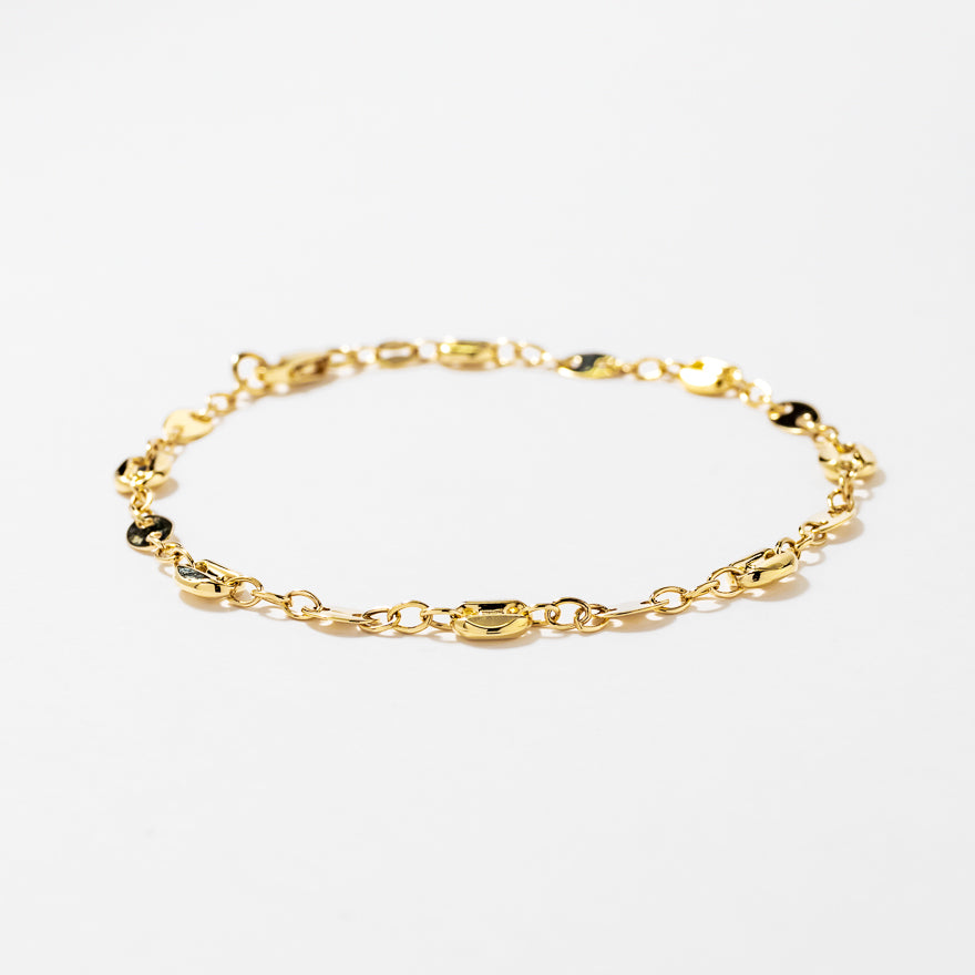 Puff Mariner Bracelet in 10K Yellow Gold