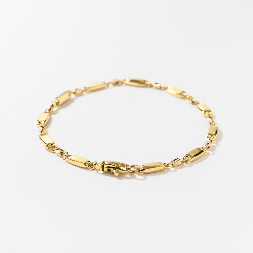 10K Yellow Gold Link Plate Bracelet