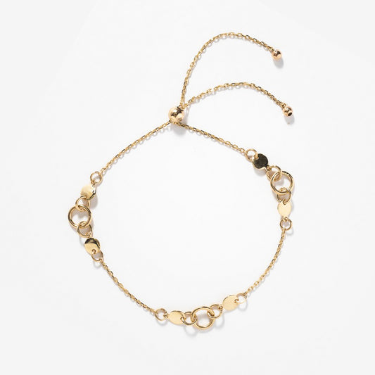 Circle Link Bolo Bracelet in 10K Yellow Gold