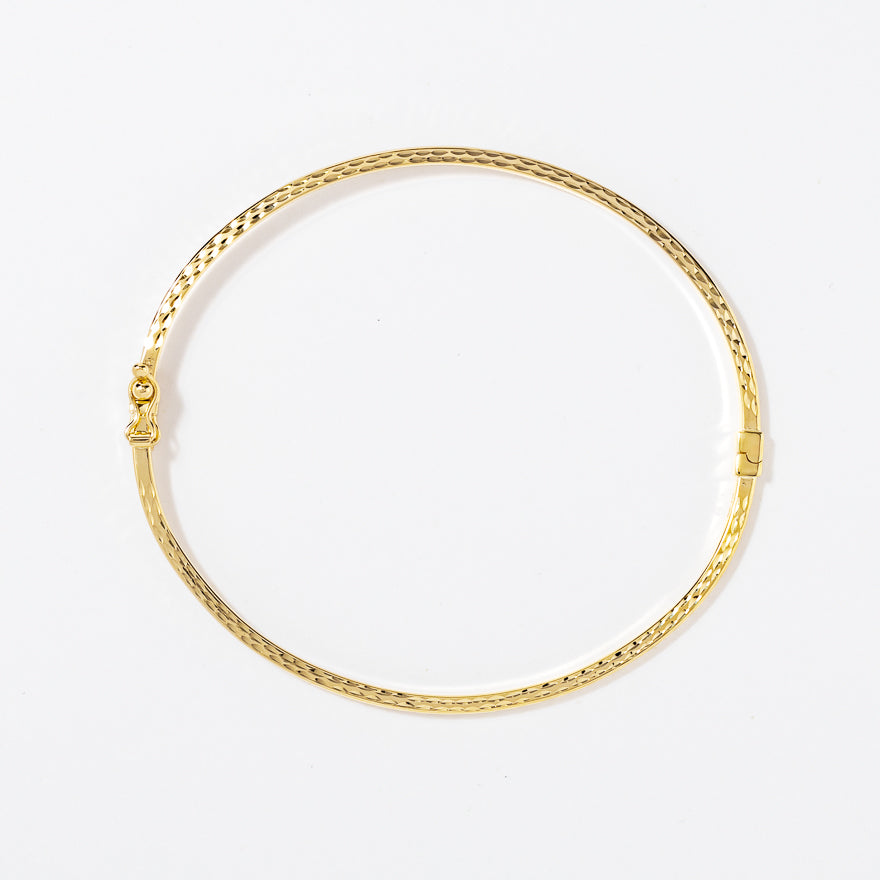 Diamond Cut Bangle in 10K Yellow Gold