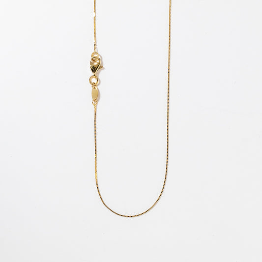 14K Yellow Gold 0.55mm Box Chain (18")