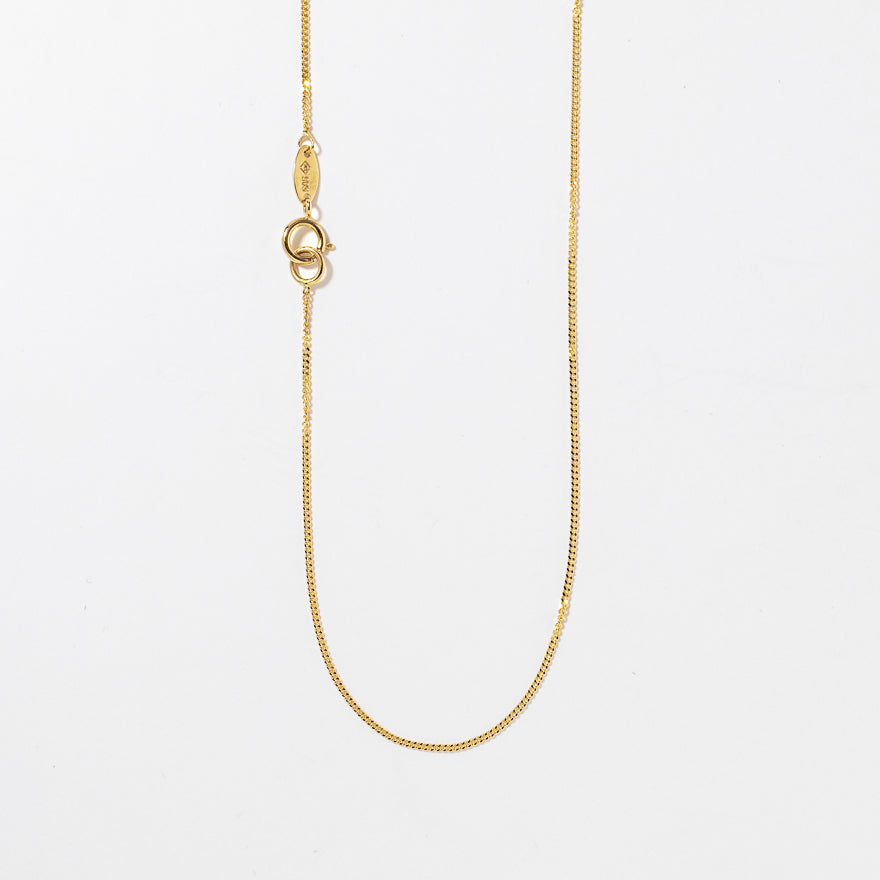 14K Yellow Gold 0.80mm Curb Chain (16")