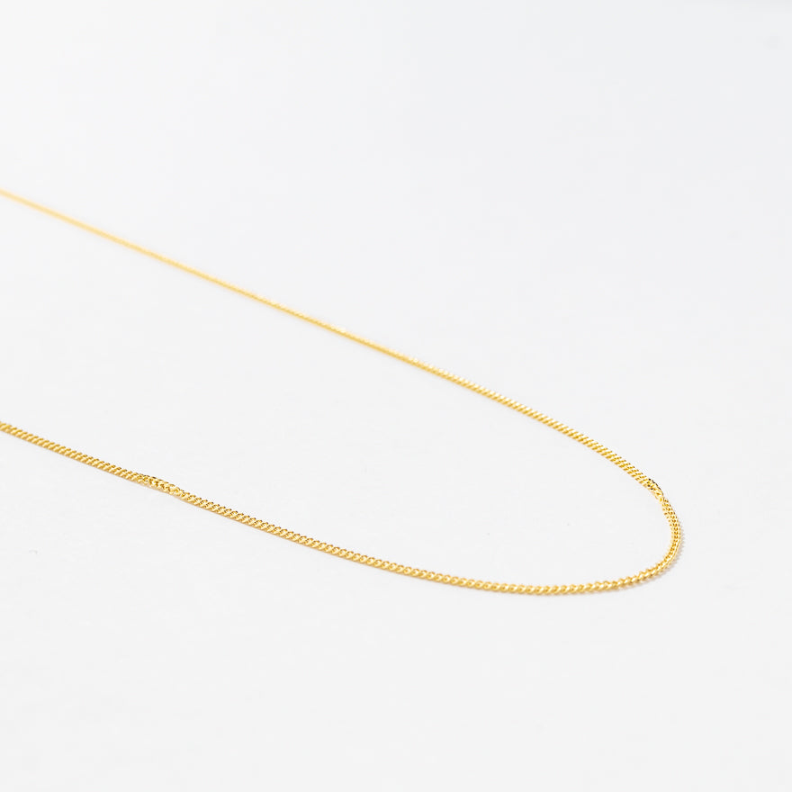 14K Yellow Gold 0.80mm Curb Chain (18")