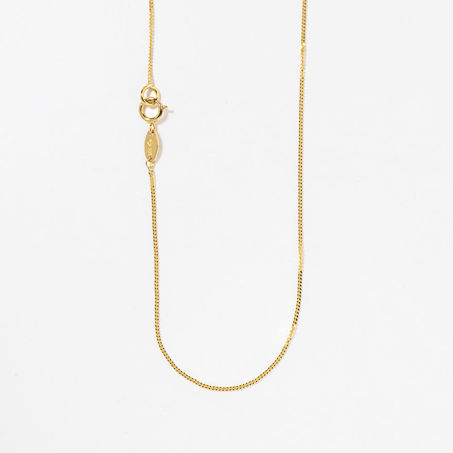 14K Yellow Gold 0.80mm Curb Chain (18")