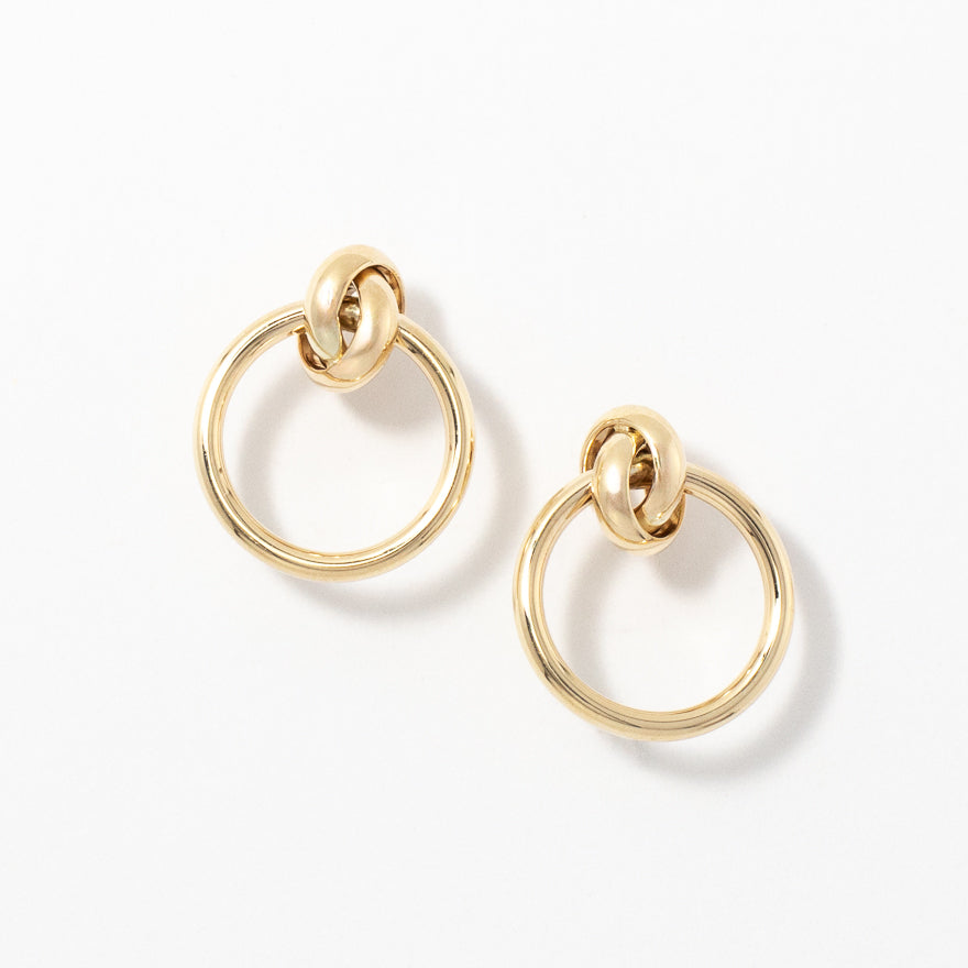 Love Knot Stud Earring in 10K Yellow Gold