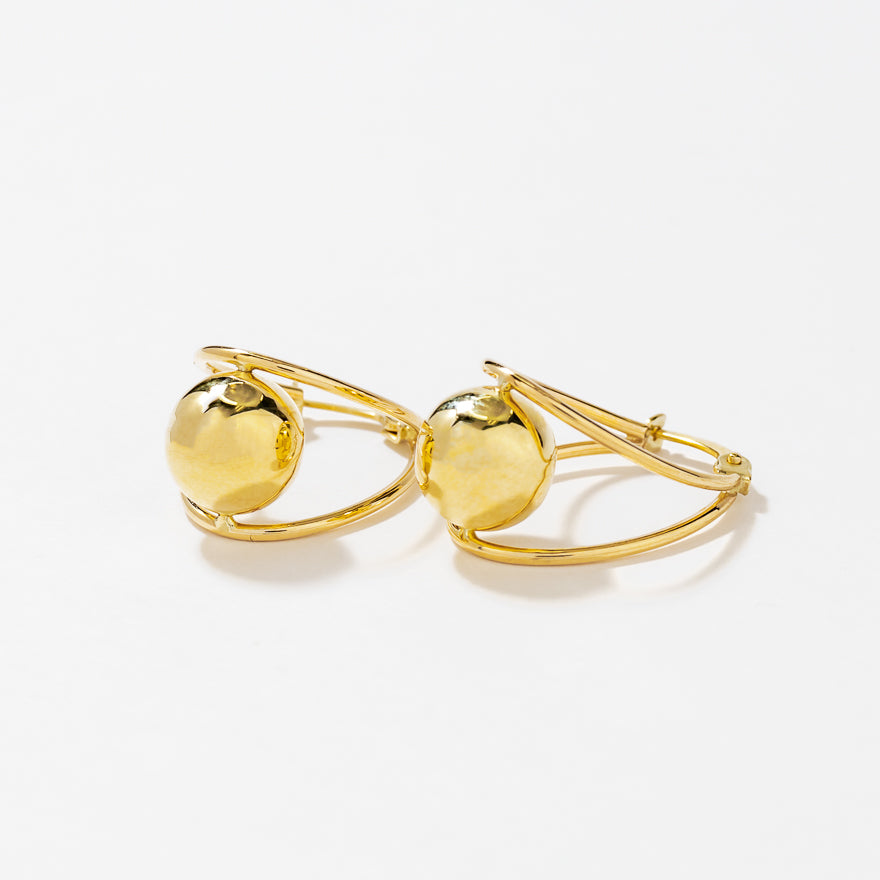 High Polish Ball Earrings in 10K Yellow Gold