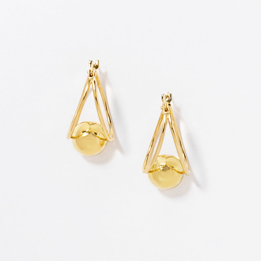 High Polish Ball Earrings in 10K Yellow Gold