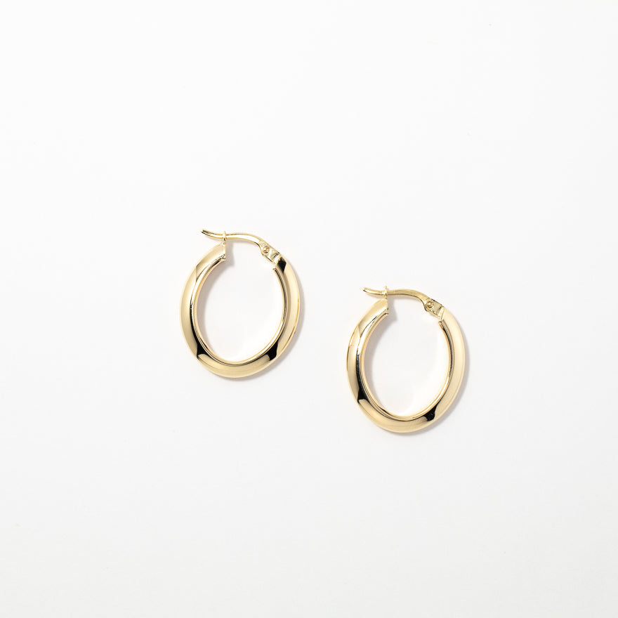 Hollow Hoop Earrings in 10K Yellow Gold