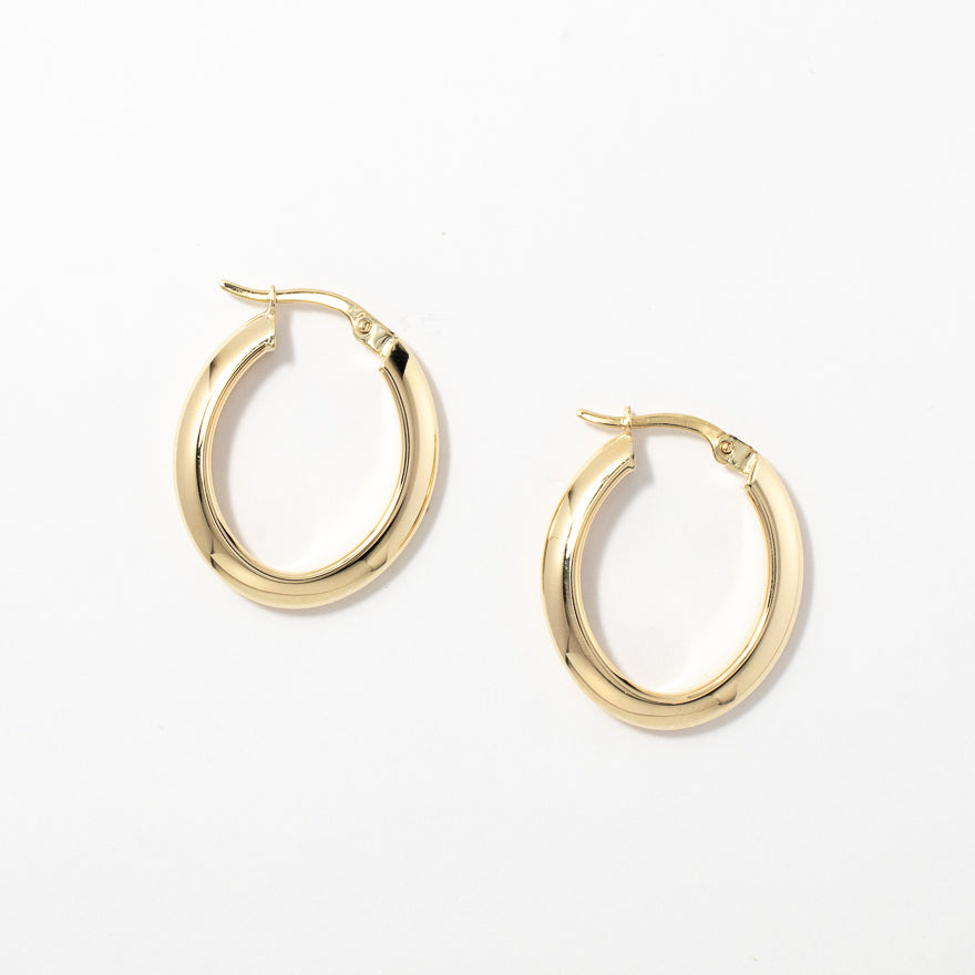 Hollow Hoop Earrings in 10K Yellow Gold