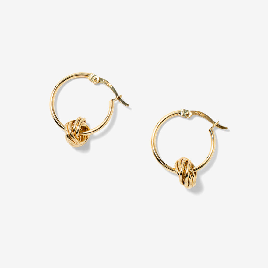Love Knot Hoop Earrings in 10K Yellow Gold