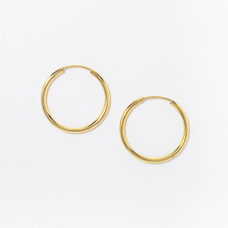 2x20mm Sleeper Earrings in 10K Yellow Gold