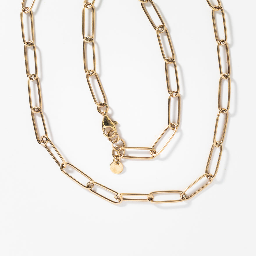 10K Yellow Gold Paper Clip Chain (20”)