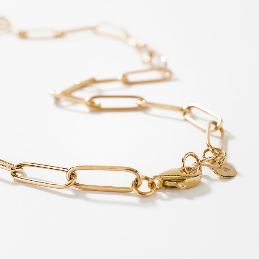 10K Yellow Gold Paper Clip Chain (20”)