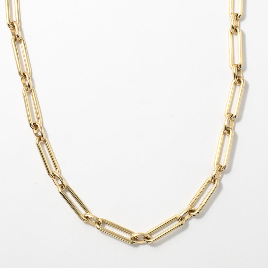 Paperclip Link Necklace in 10K Yellow Gold