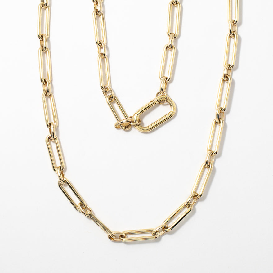 Paperclip Link Necklace in 10K Yellow Gold