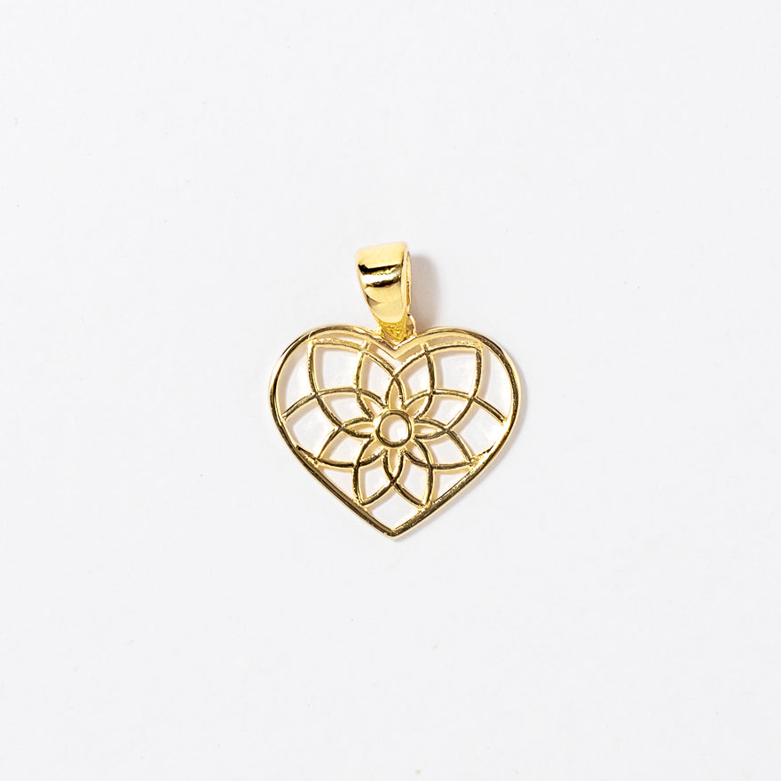 Wired Heart Pendant in 10K Yellow Gold