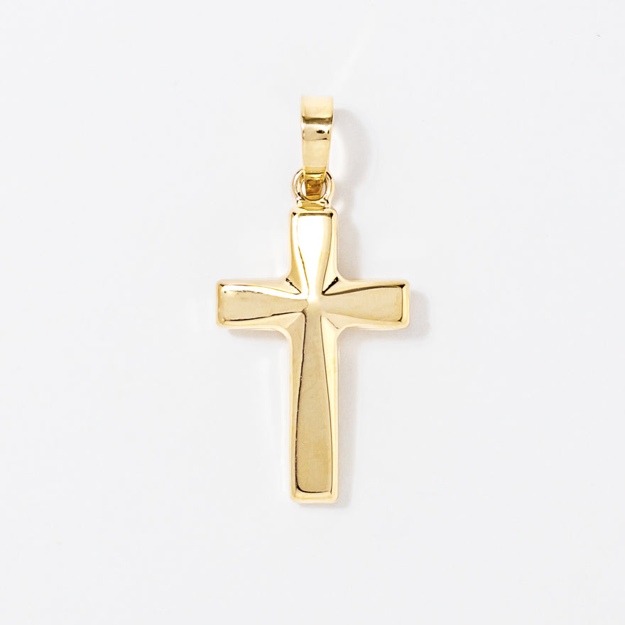 Diamond Cut Cross Pendant in 10K Yellow Gold