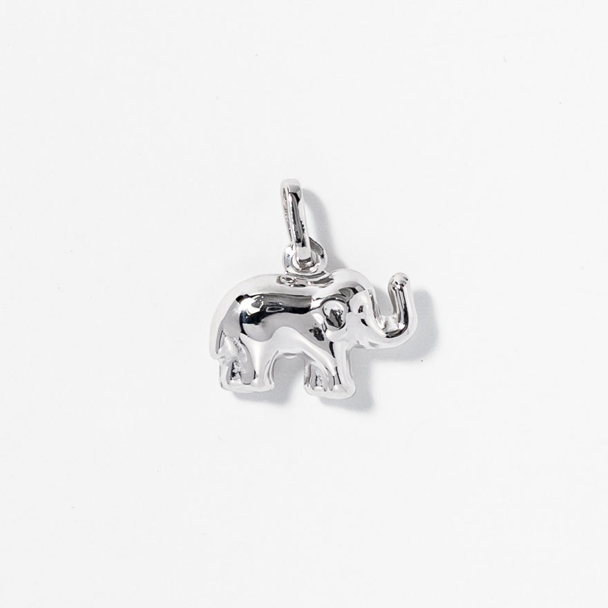 Elephant Pendant in 10K White Gold