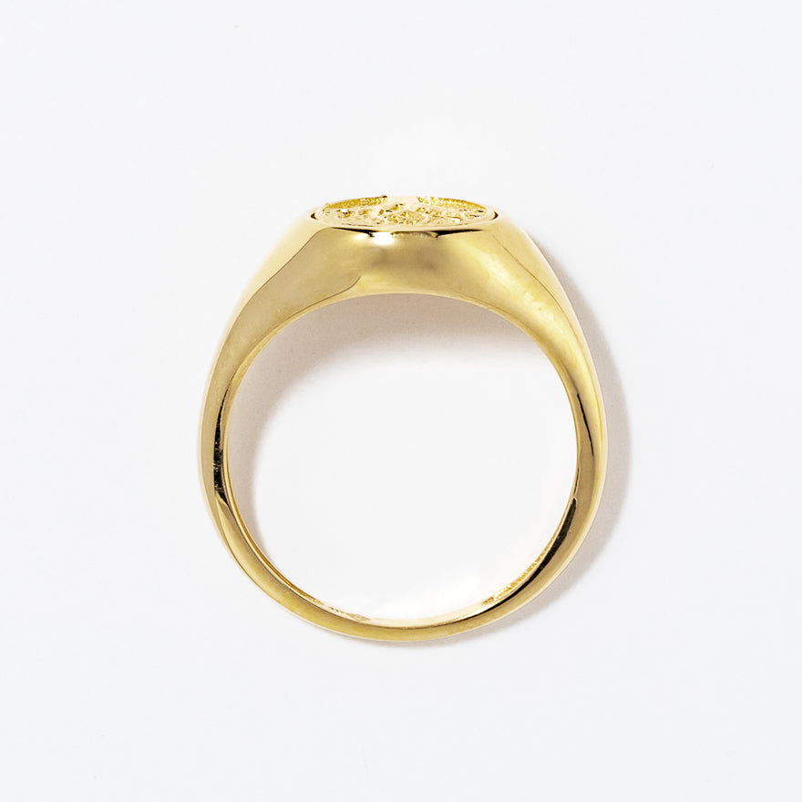 Tree Signet Ring 10K Yellow Gold