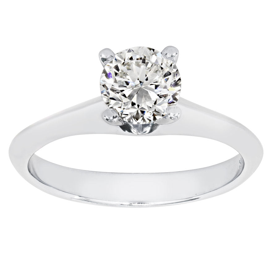 Diamond Solitaire Engagement Ring in 19K White Gold (0.90 ct tw)
