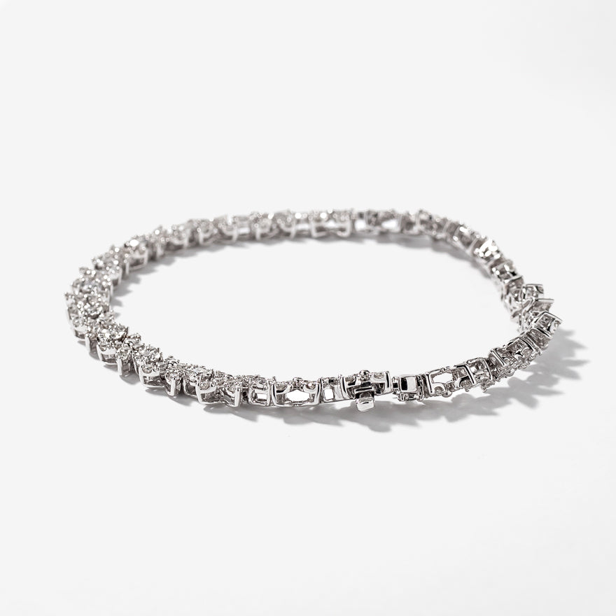 Diamond "XO" Bracelet in 10K White Gold (3.00 ct tw)