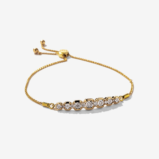 Diamond Bolo Bracelet in 10K Yellow Gold (0.40 ct tw)