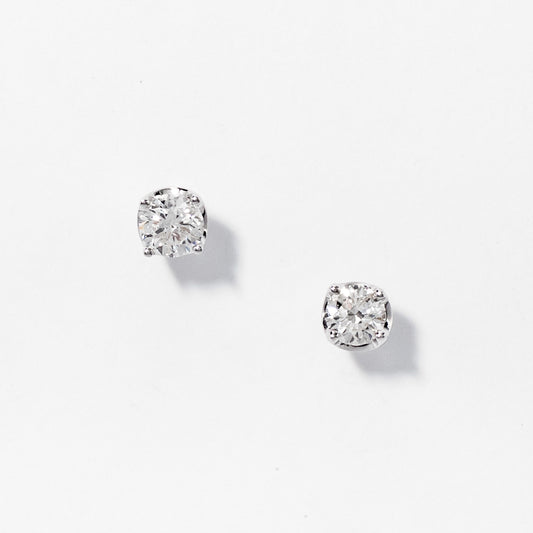 Diamond Stud Earrings in 14K White Gold (0.50 ct tw)