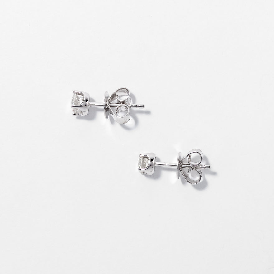 Diamond Stud Earrings in 14K White Gold (0.50 ct tw)