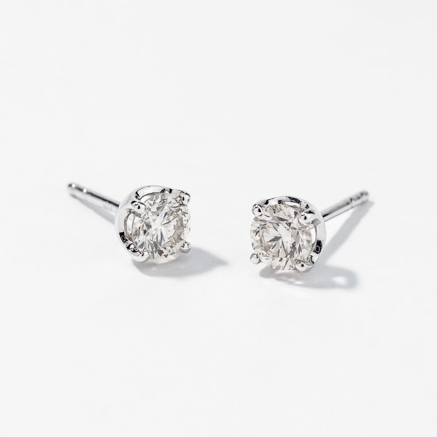 Diamond Stud Earrings in 14K White Gold (0.70 ct tw)