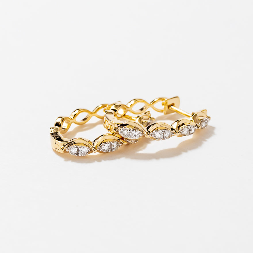 Diamond Hoop Earrings in 10K Yellow Gold (0.25 ct tw)