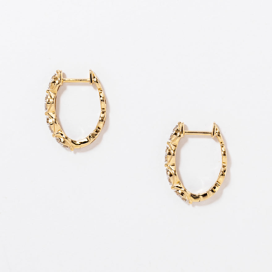 Diamond Hoop Earrings in 10K Yellow Gold (0.25 ct tw)
