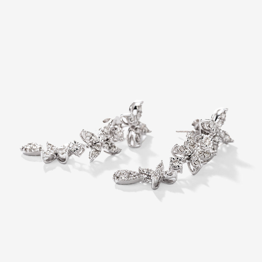 Multi-Look Diamond Cluster Earrings in 10K White Gold (1.00 ct tw)