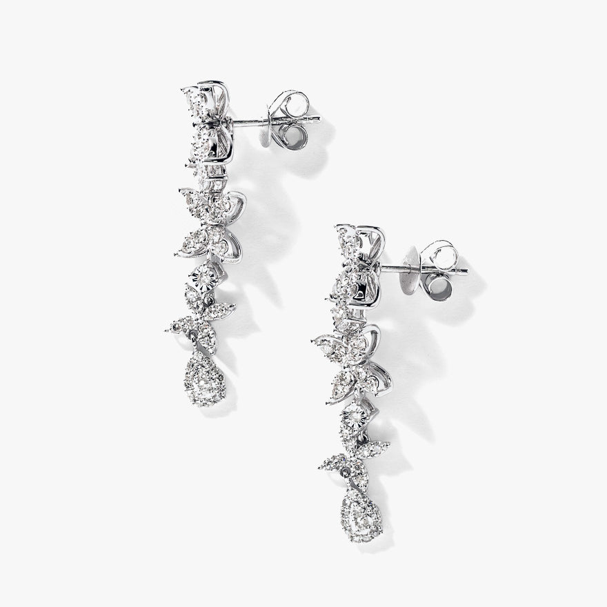 Multi-Look Diamond Cluster Earrings in 10K White Gold (1.00 ct tw)