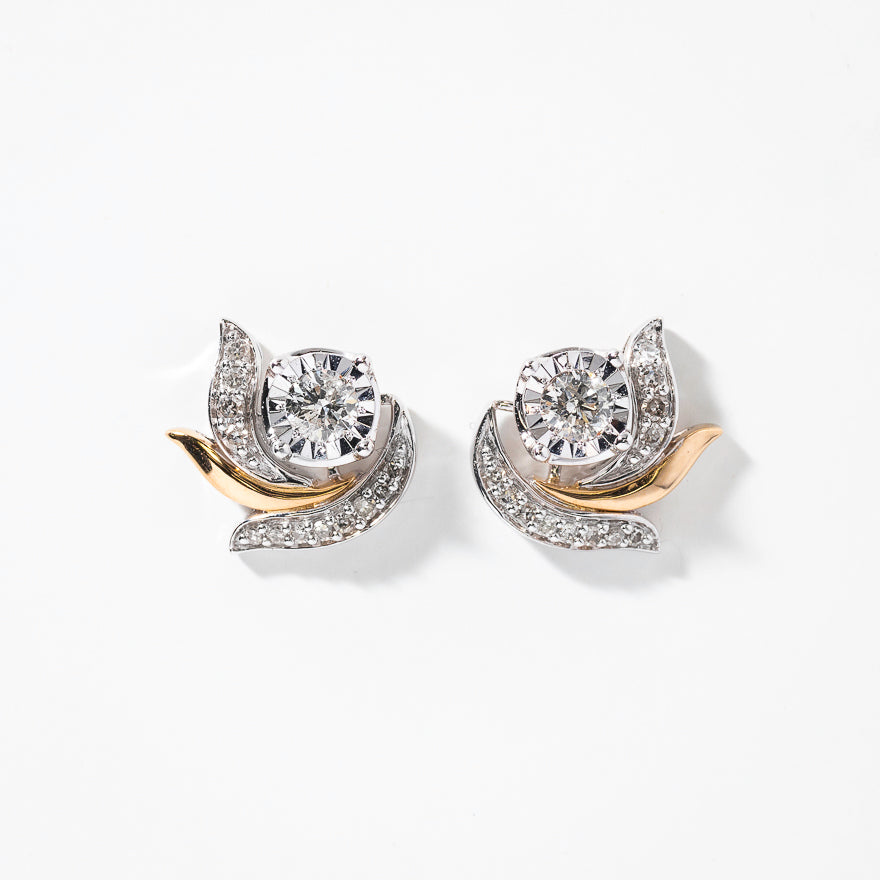 Diamond Jacket Earring in 10K White and Yellow Gold (0.42 ct tw)