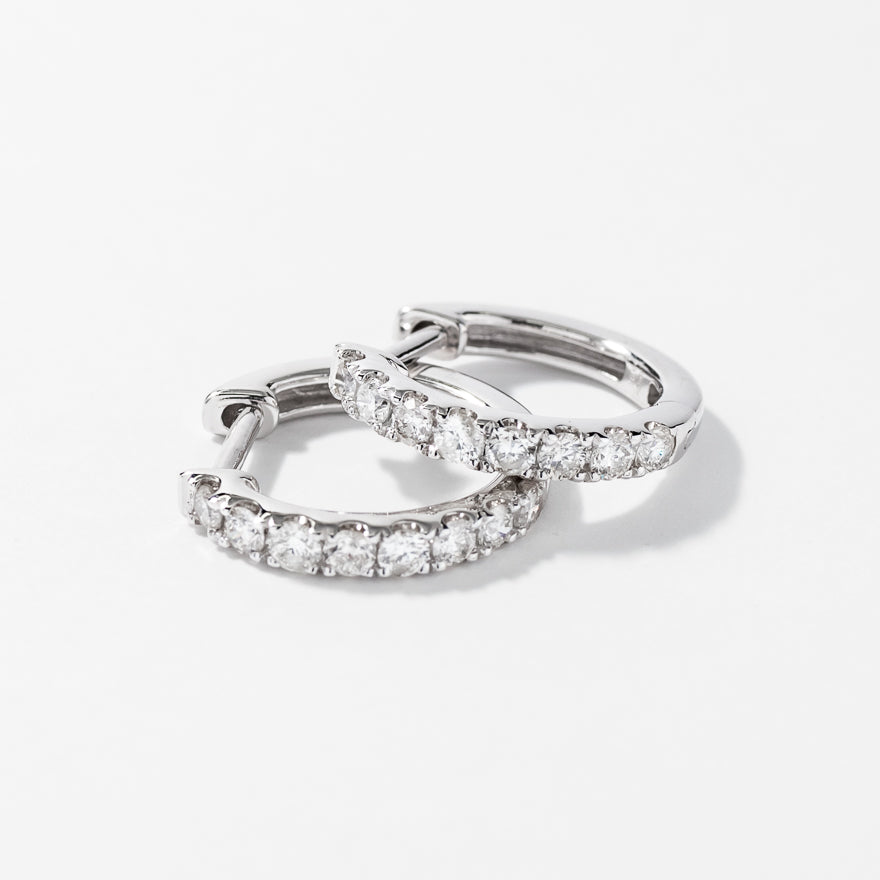 Diamond Hoop Earrings in 10K White Gold (0.50 ct tw)