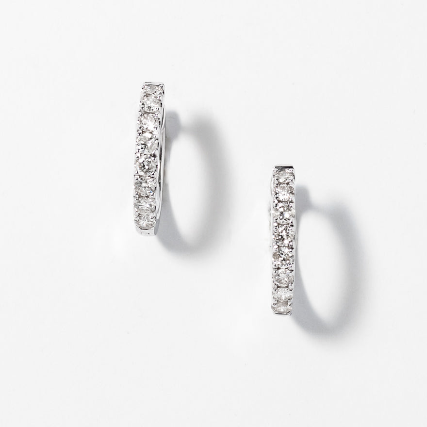 Diamond Hoop Earrings in 10K White Gold (0.50 ct tw)