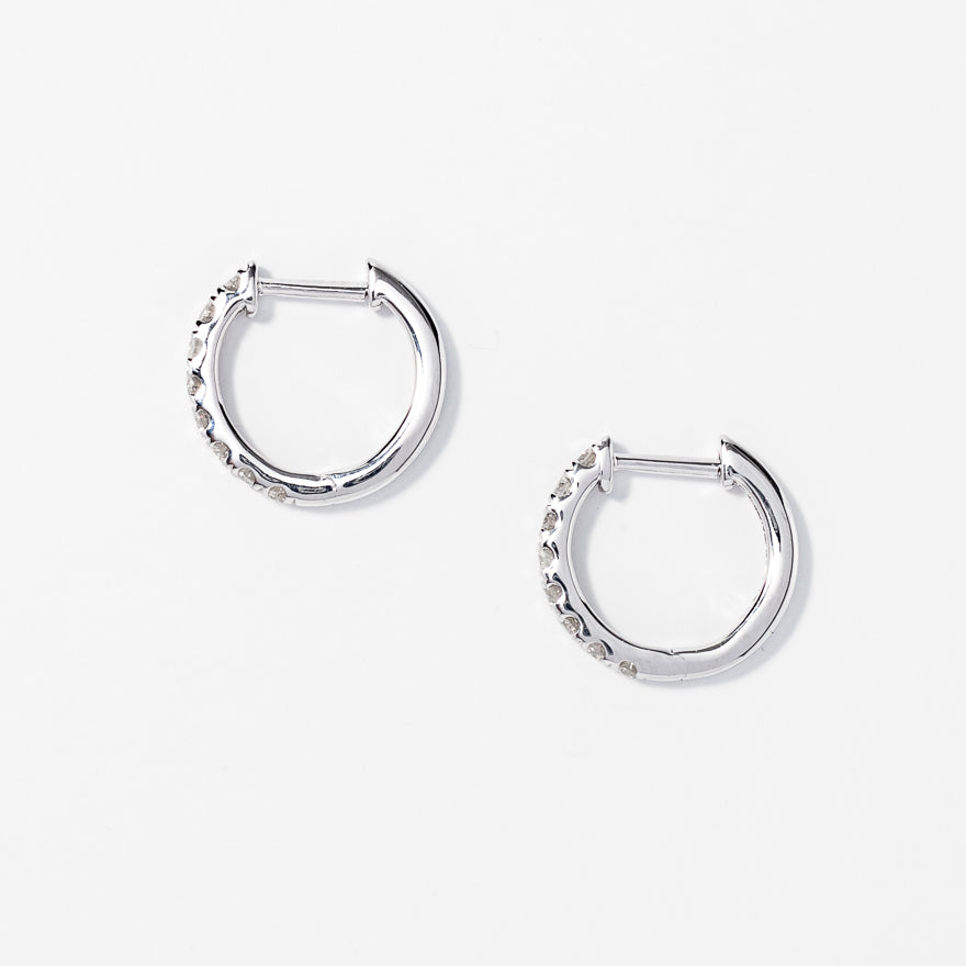 Diamond Hoop Earrings in 10K White Gold (0.50 ct tw)