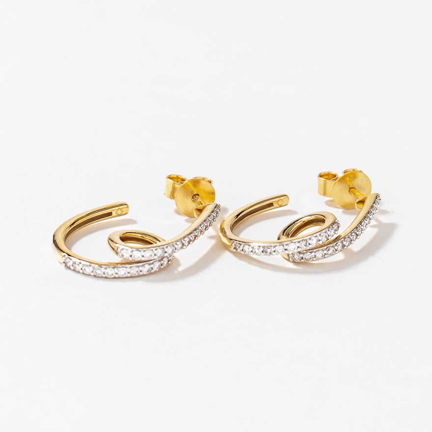 Diamond Hook Earrings in 10K Yellow Gold (0.50 ct tw)