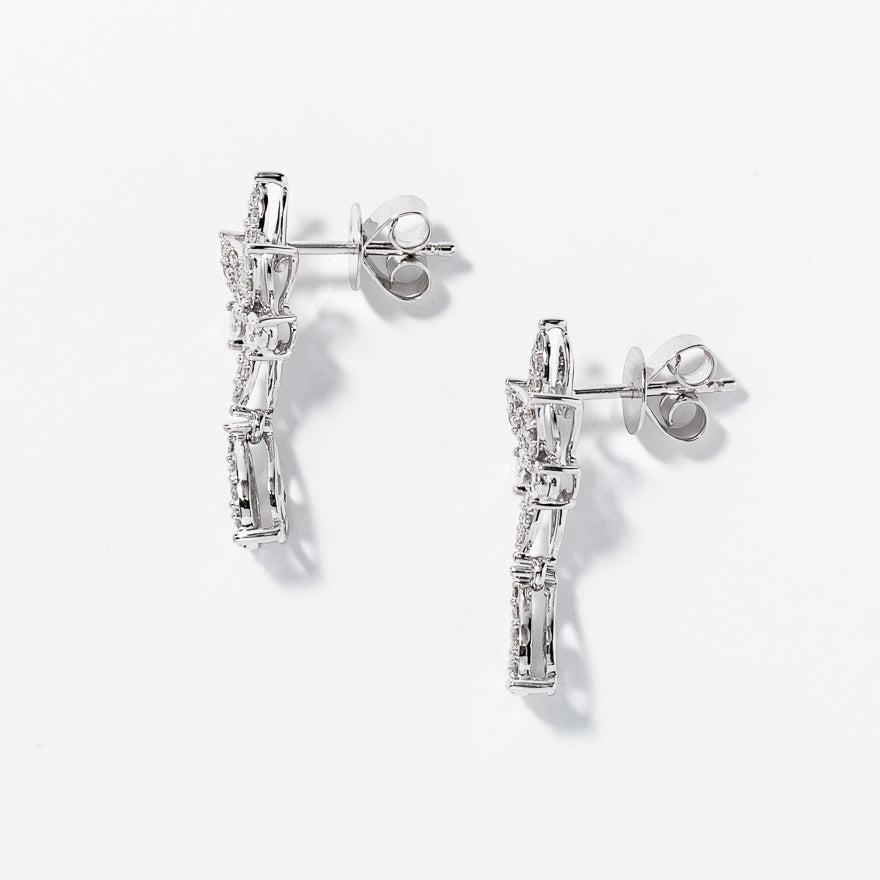 Diamond Dangle Earring in 10K White Gold (0.50 ct tw)