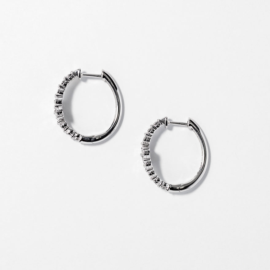 Diamond Hoop Earrings in 10K White Gold (0.40 ct tw)