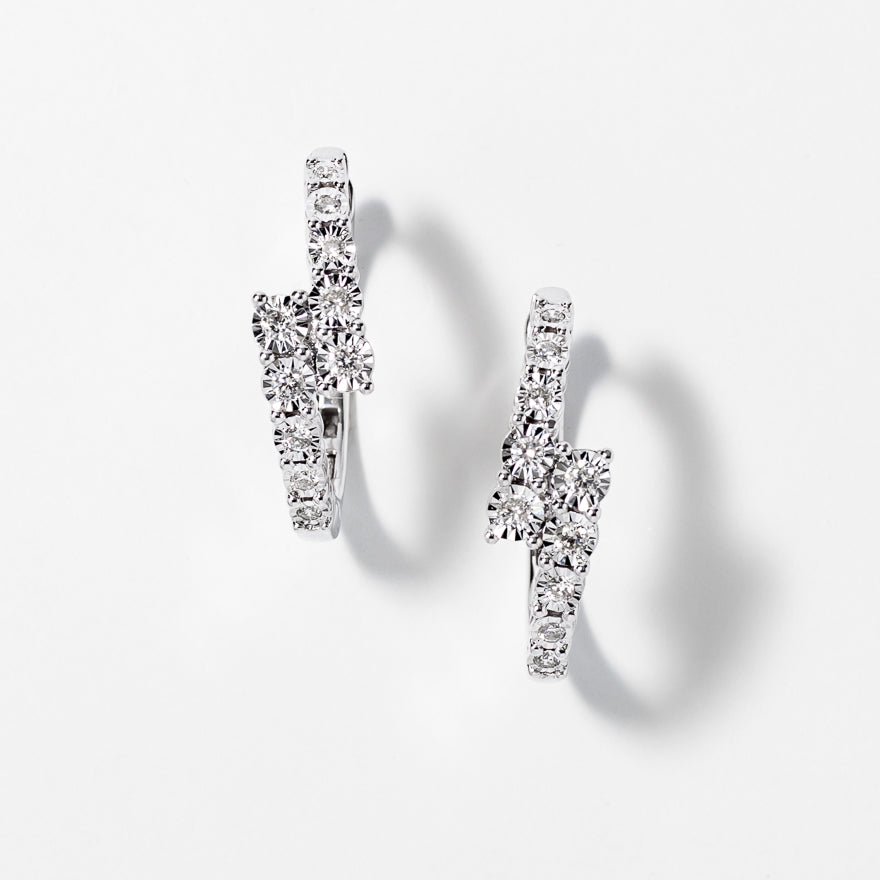 Diamond Hoop Earrings in 10K White Gold (0.40 ct tw)