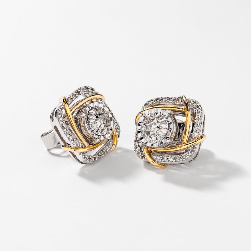 Diamond Jacket Earring in 10K White and Yellow Gold (0.40 ct tw)