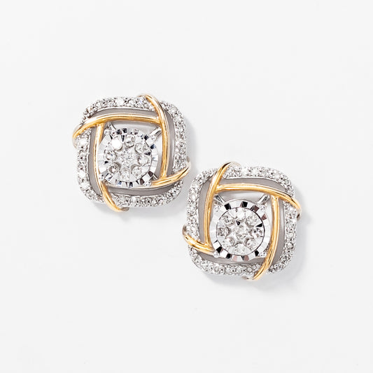 Diamond Jacket Earring in 10K White and Yellow Gold (0.40 ct tw)