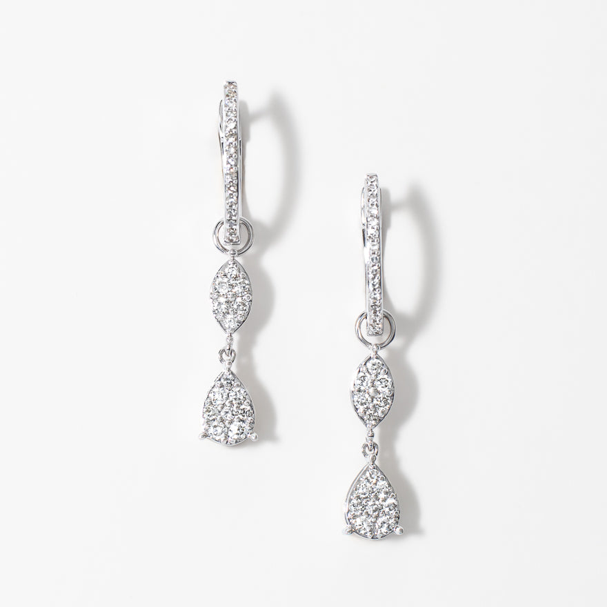 Multi-Look Diamond Dangle Earrings in 10K White Gold (0.50 ct tw)