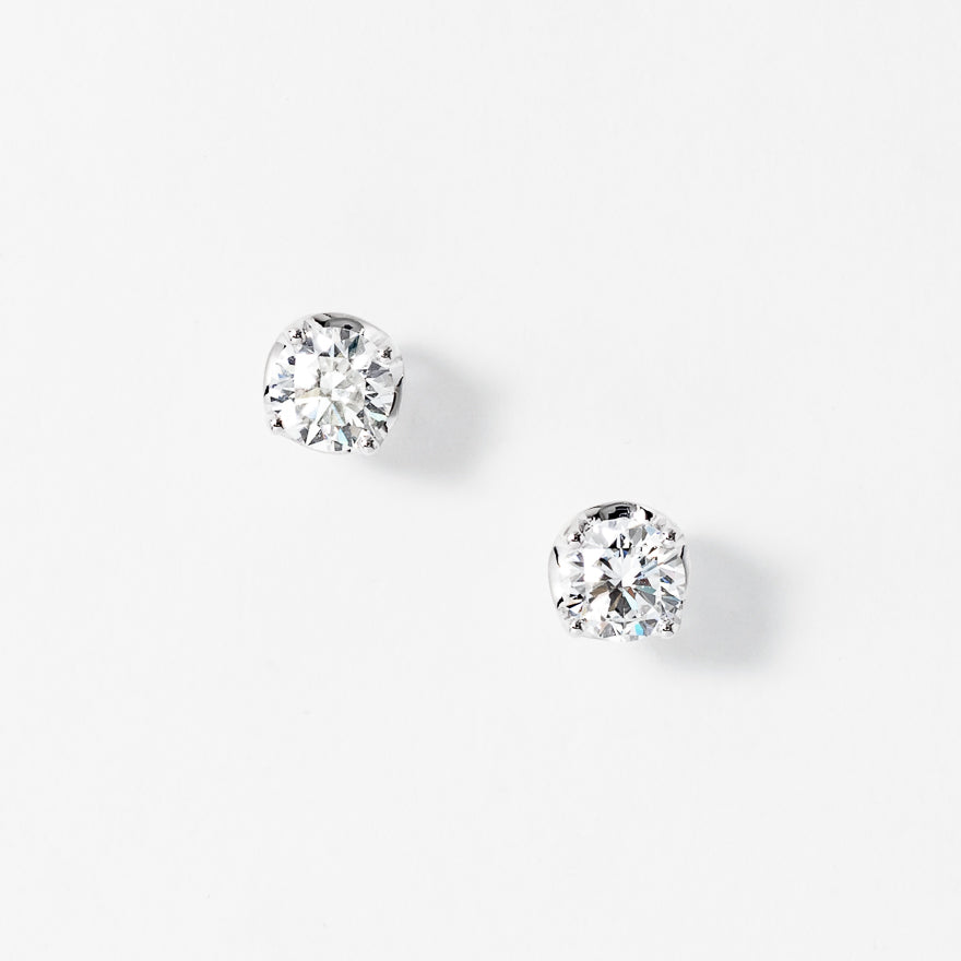 Lab Grown Diamond Stud Earrings in 14K White Gold (1.00 ct tw)