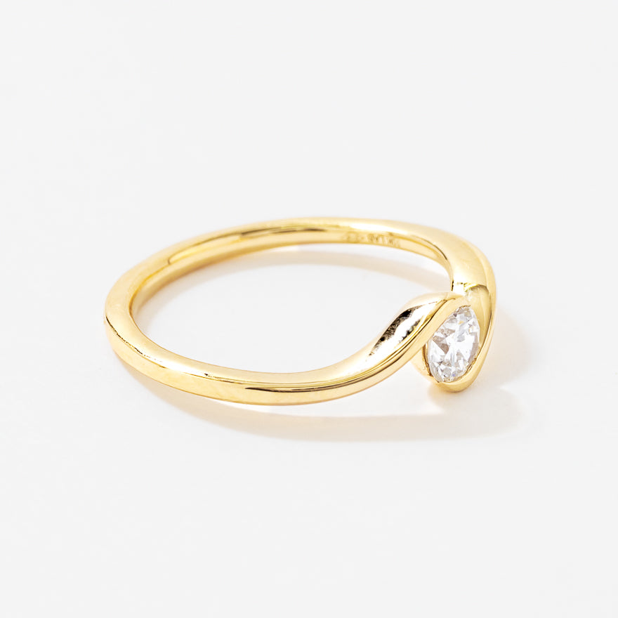 Lab Grown Round Diamond Swirl Promise Ring in 10K Yellow Gold (0.30 ct tw)